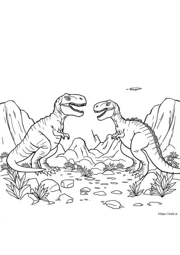 T Rex Vs Indominus Rex Coloring Page