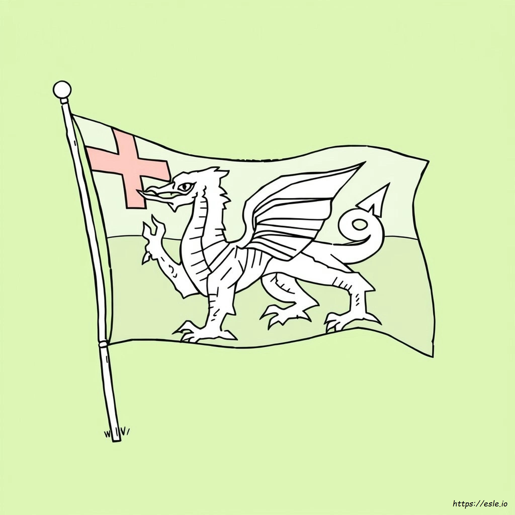 Bendera Wales Mewarnai
