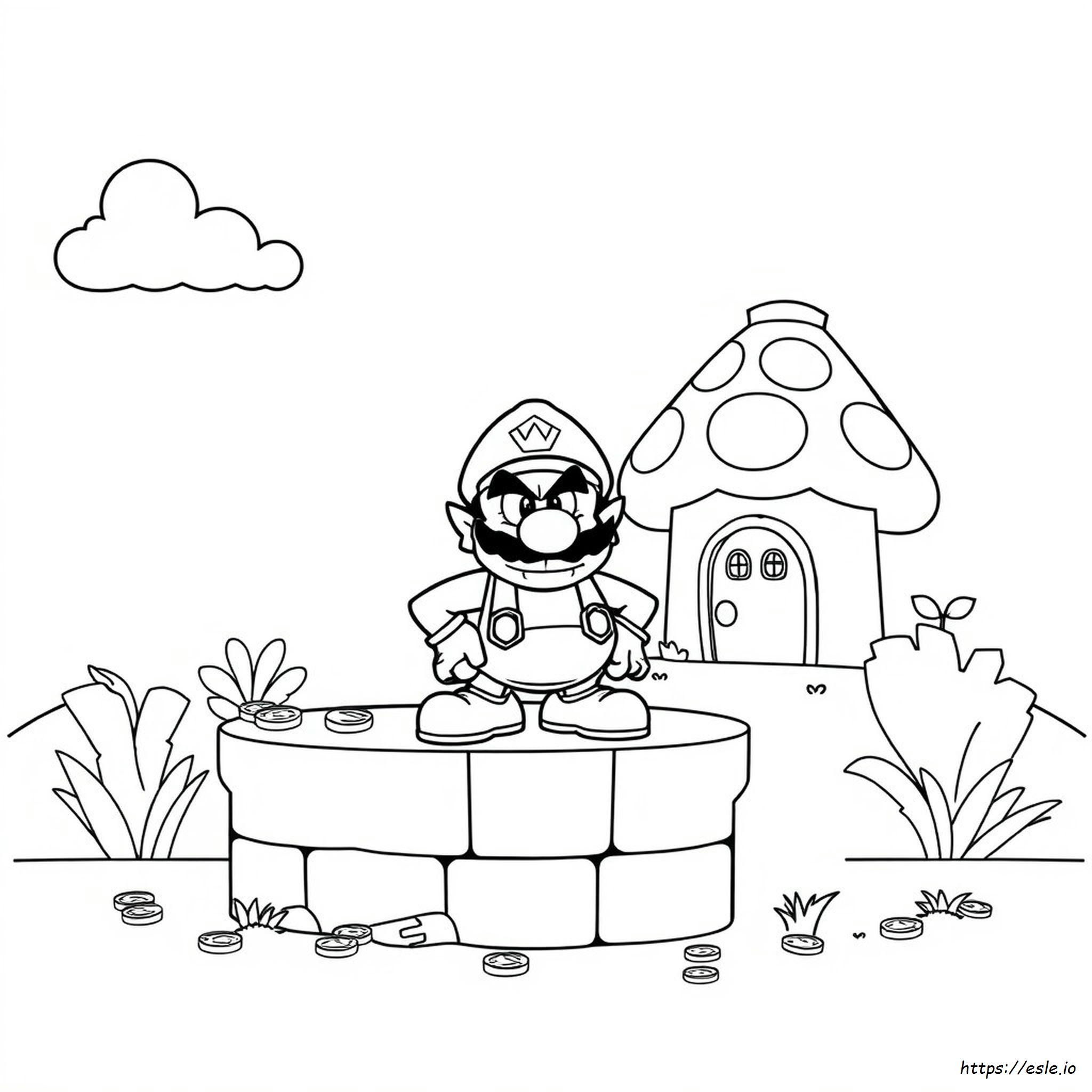 Wario Colouring Page - Free Printable for Kids