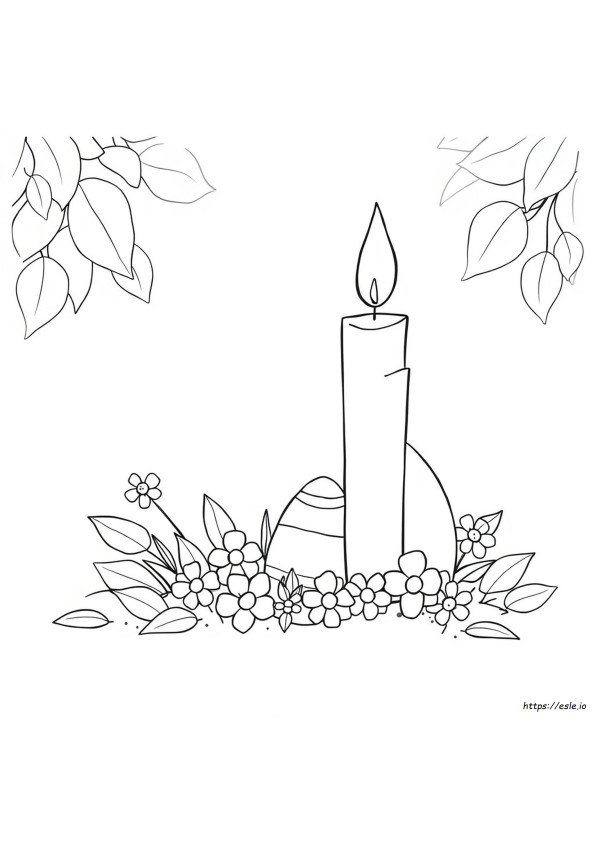 Easter Candle Coloring Page
