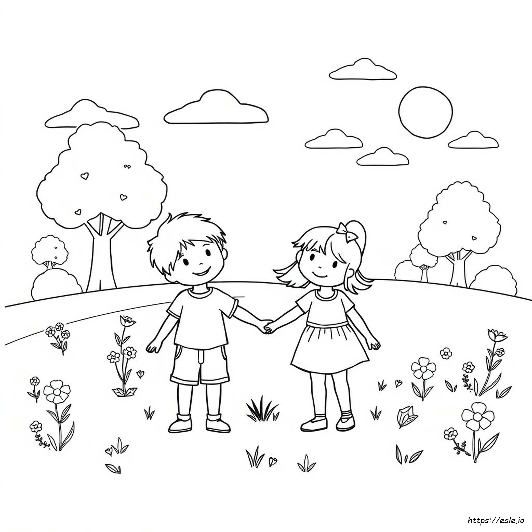 Gambar Mewarnai Persahabatan Teman untuk Anak