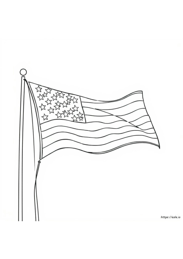 Pagina Da Colorare Con La Bandiera Americana Per Bambini
