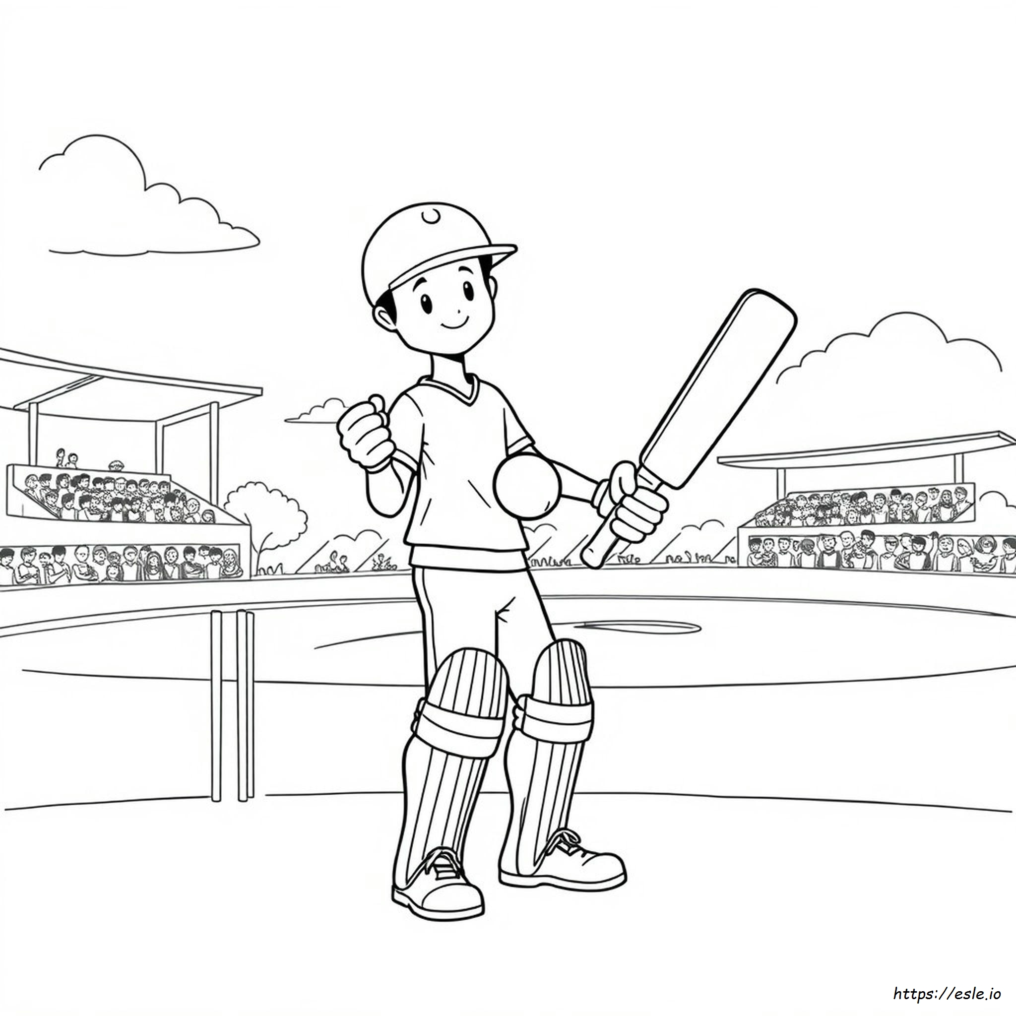 Cricket Player Colouring Page - Free Printable PDF