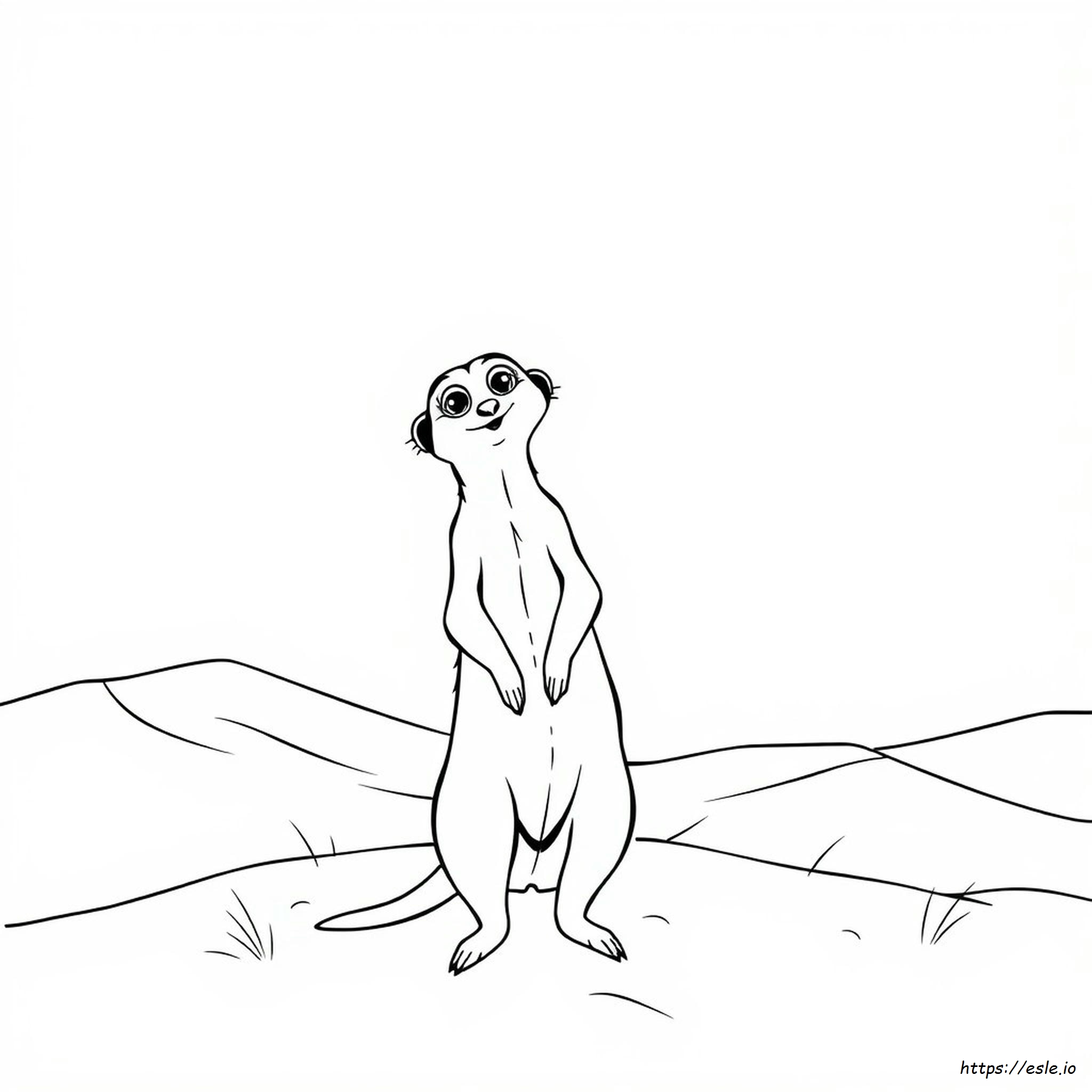 Pagina Da Colorare Meerkat - Disegno Stampa Gratis