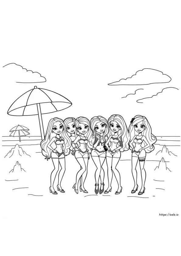 Group Bratz Coloring Pages