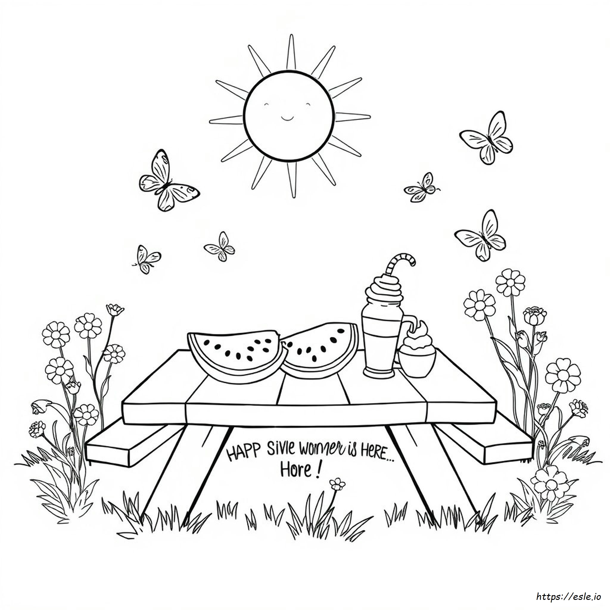 Summer Is Here Coloring Page
