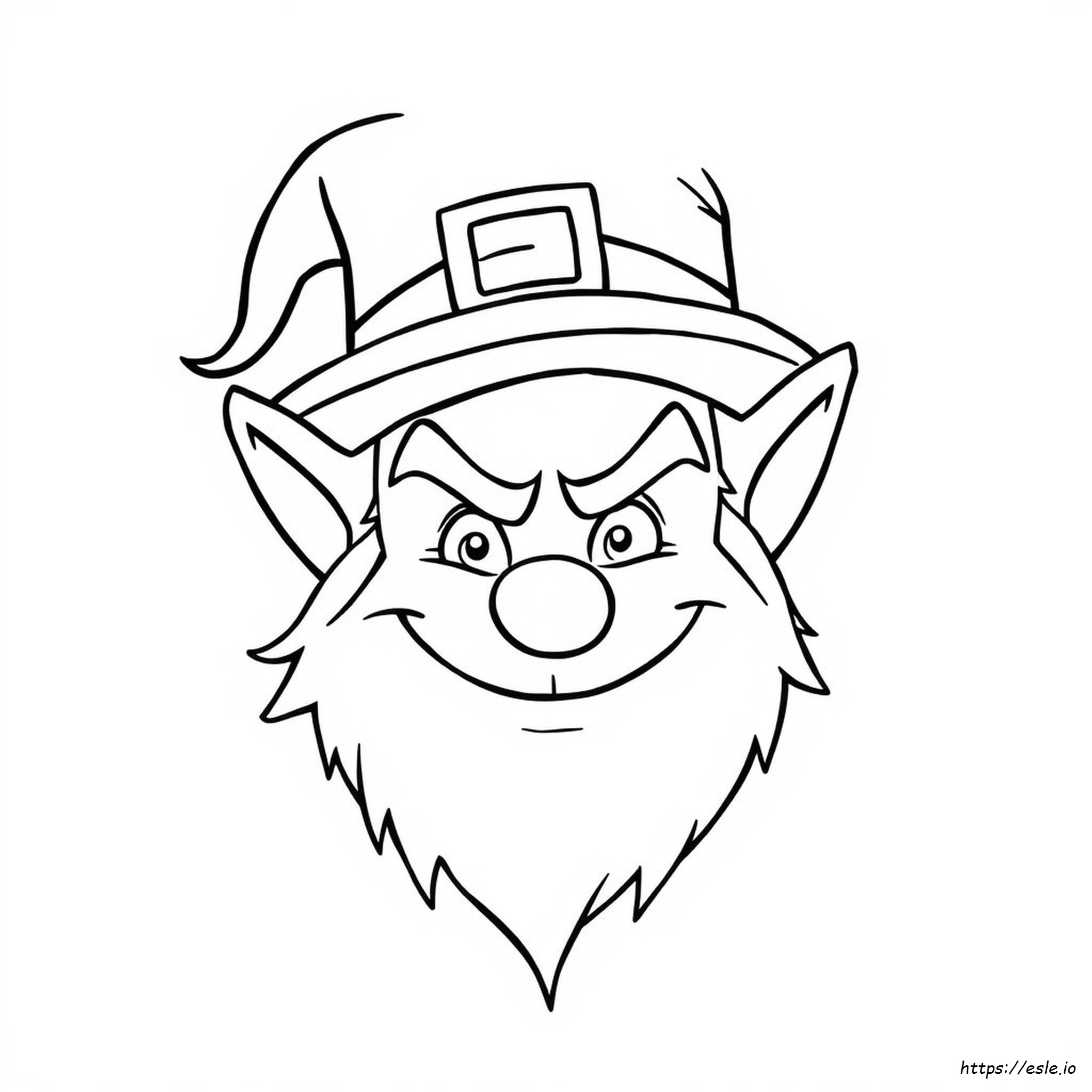 Leprechaun Face Coloring Page for Kids