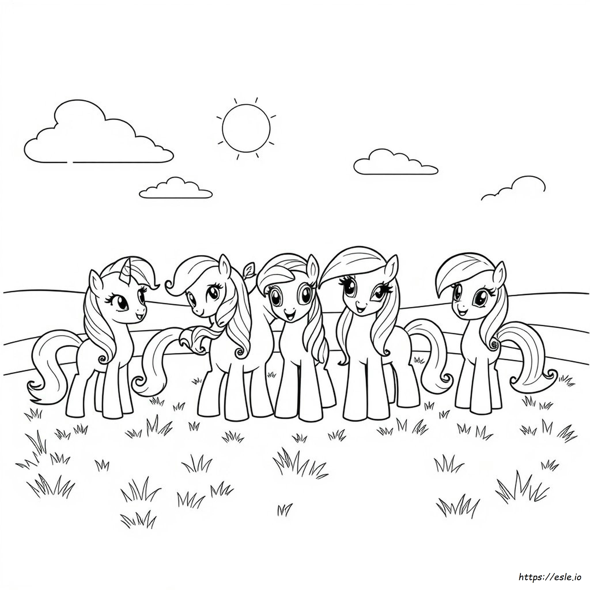 Gambar Mewarnai Teman-Teman My Little Pony
