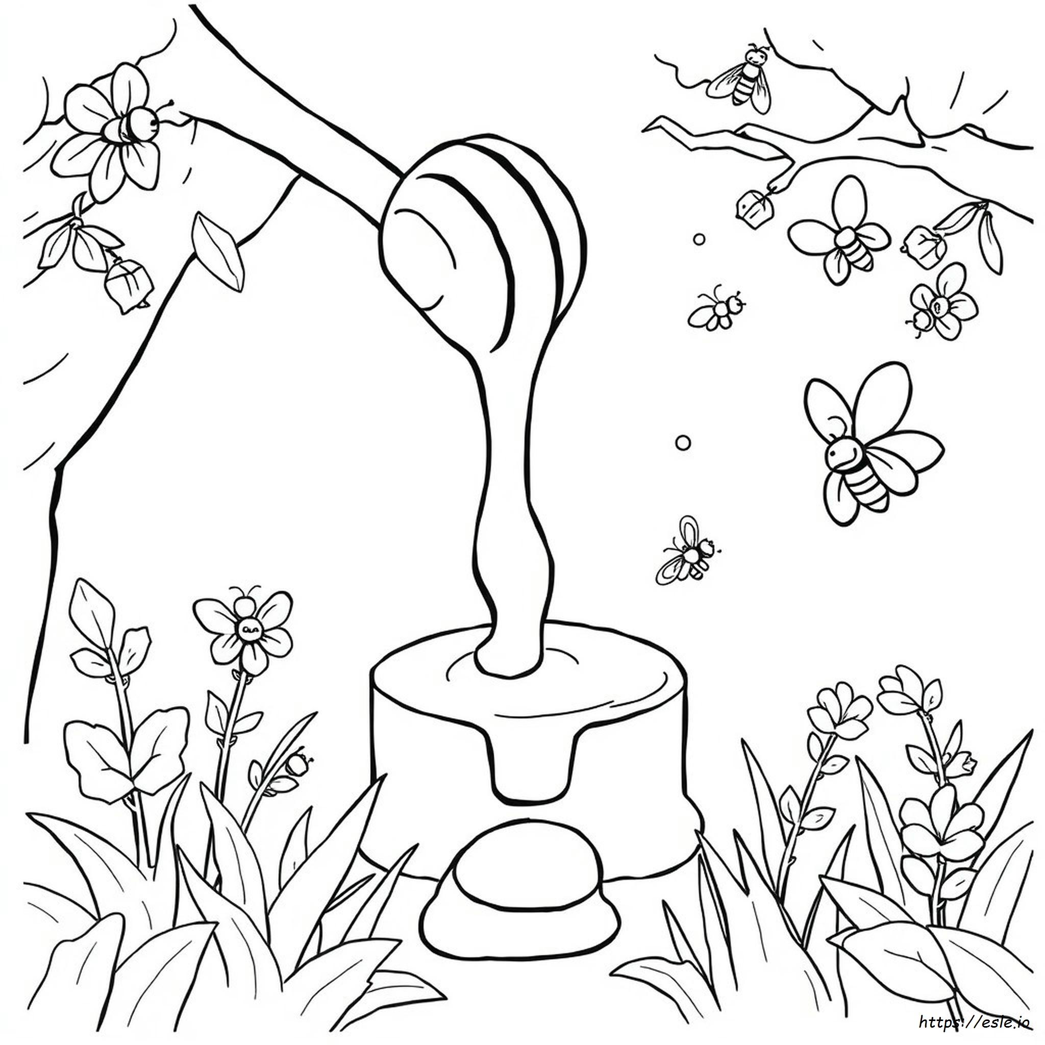 Honey Coloring Page - Free Printable for Kids