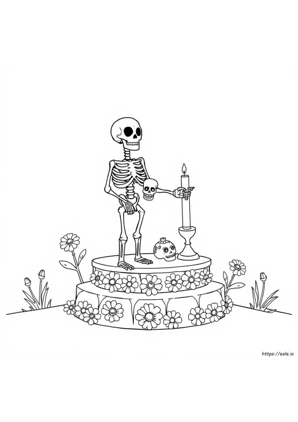 Day Of The Dead Skeleton Coloring Page
