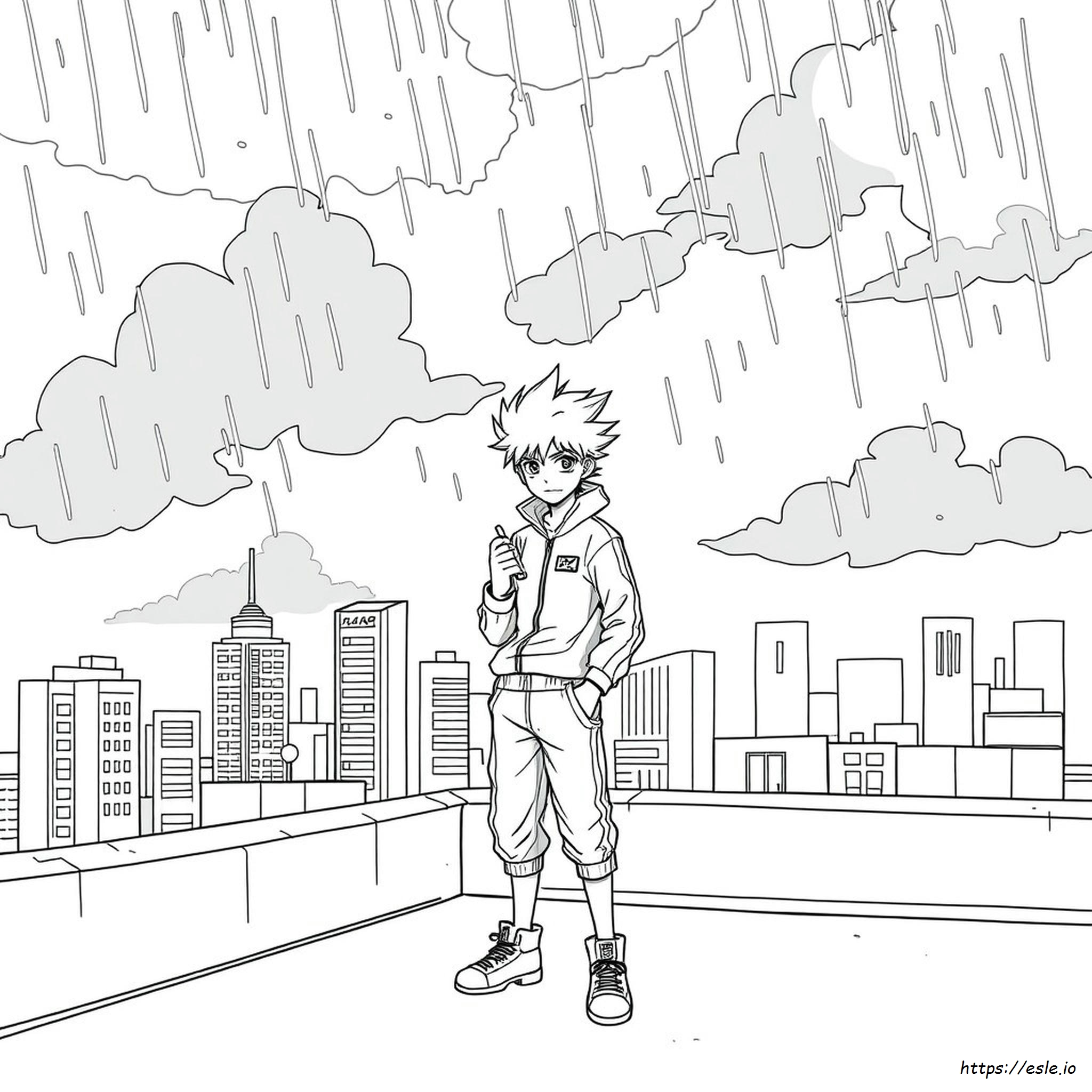 Halaman Mewarnai Bakugou - Karakter Aksi