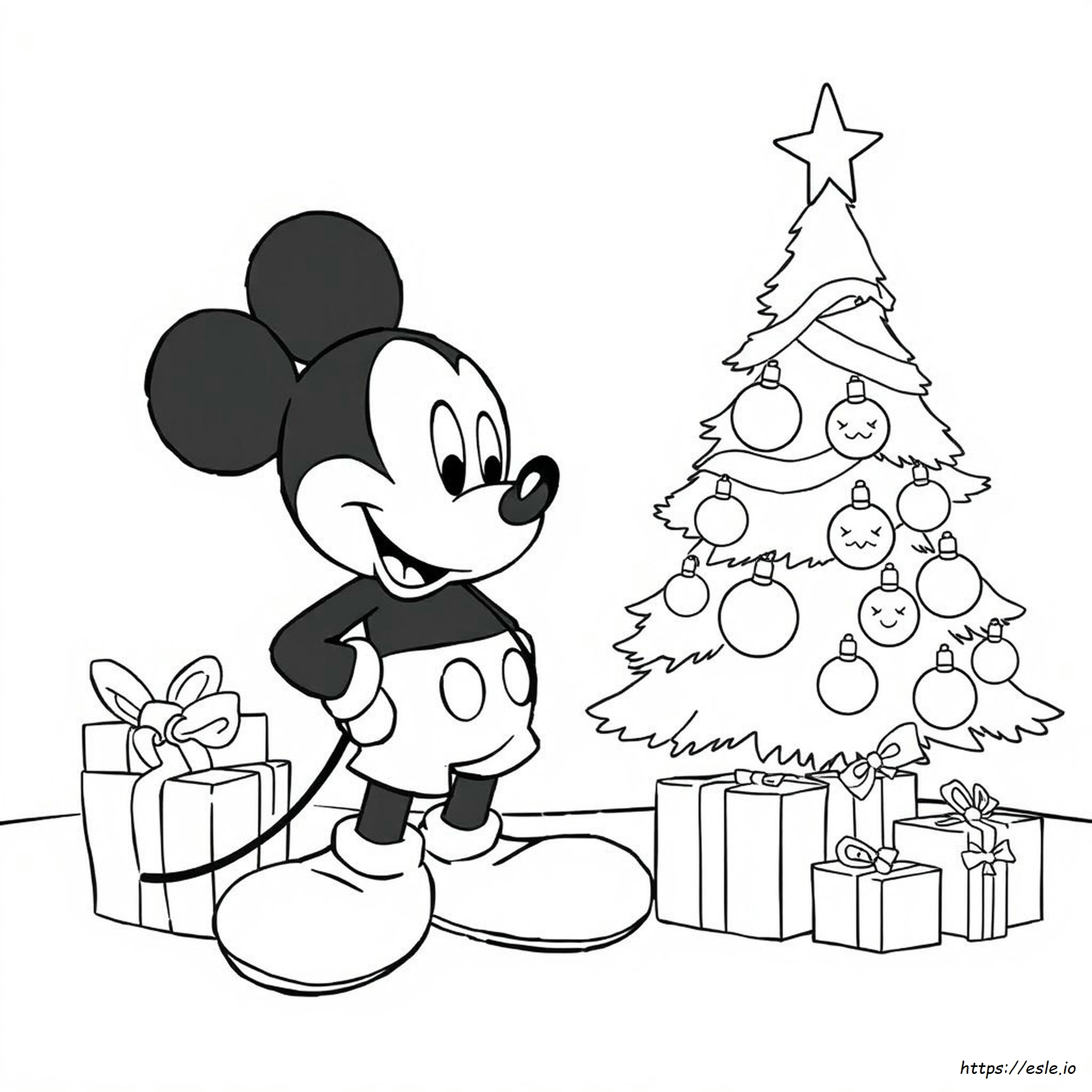 Páginas De Color Mickey Navidad