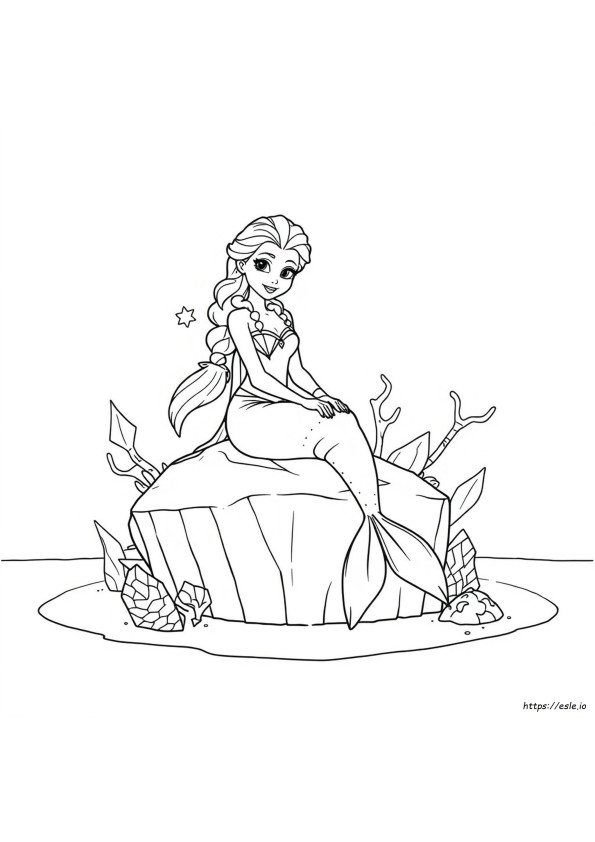 Frozen Elsa Mermaid Coloring Pages