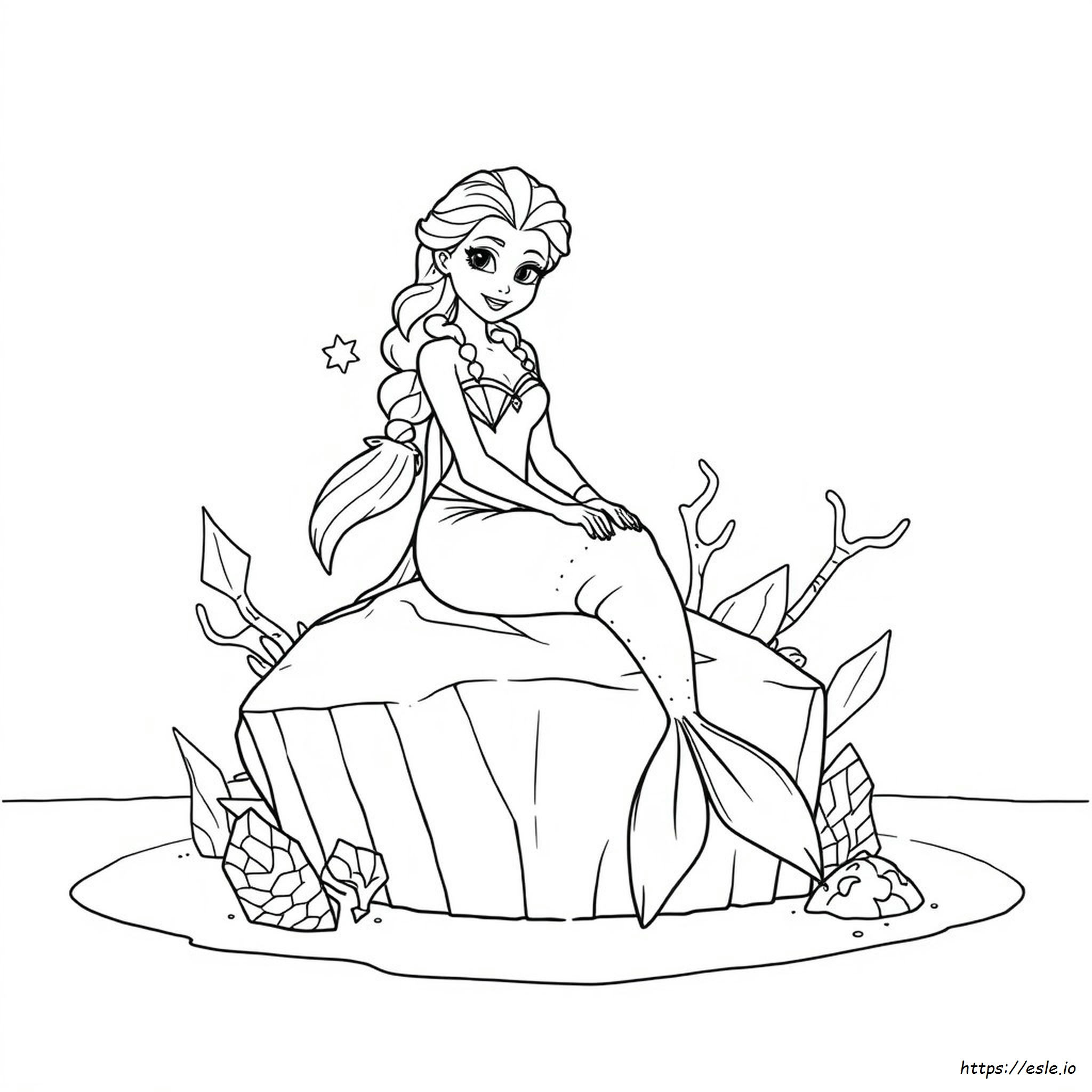 Frozen Elsa Mermaid Coloring Pages