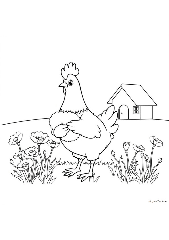 Chicken Chicken Poppy Playtime Coloring Page