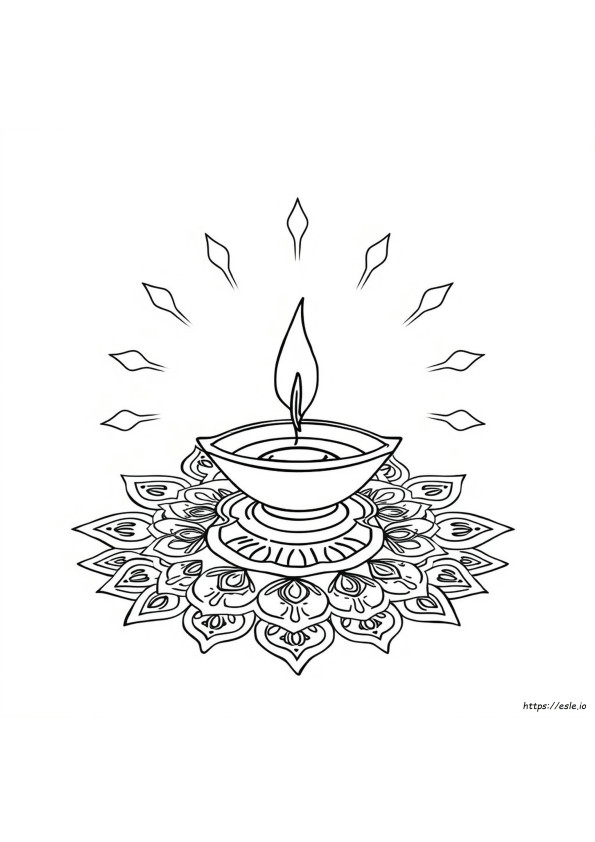 Outline Diya Coloring