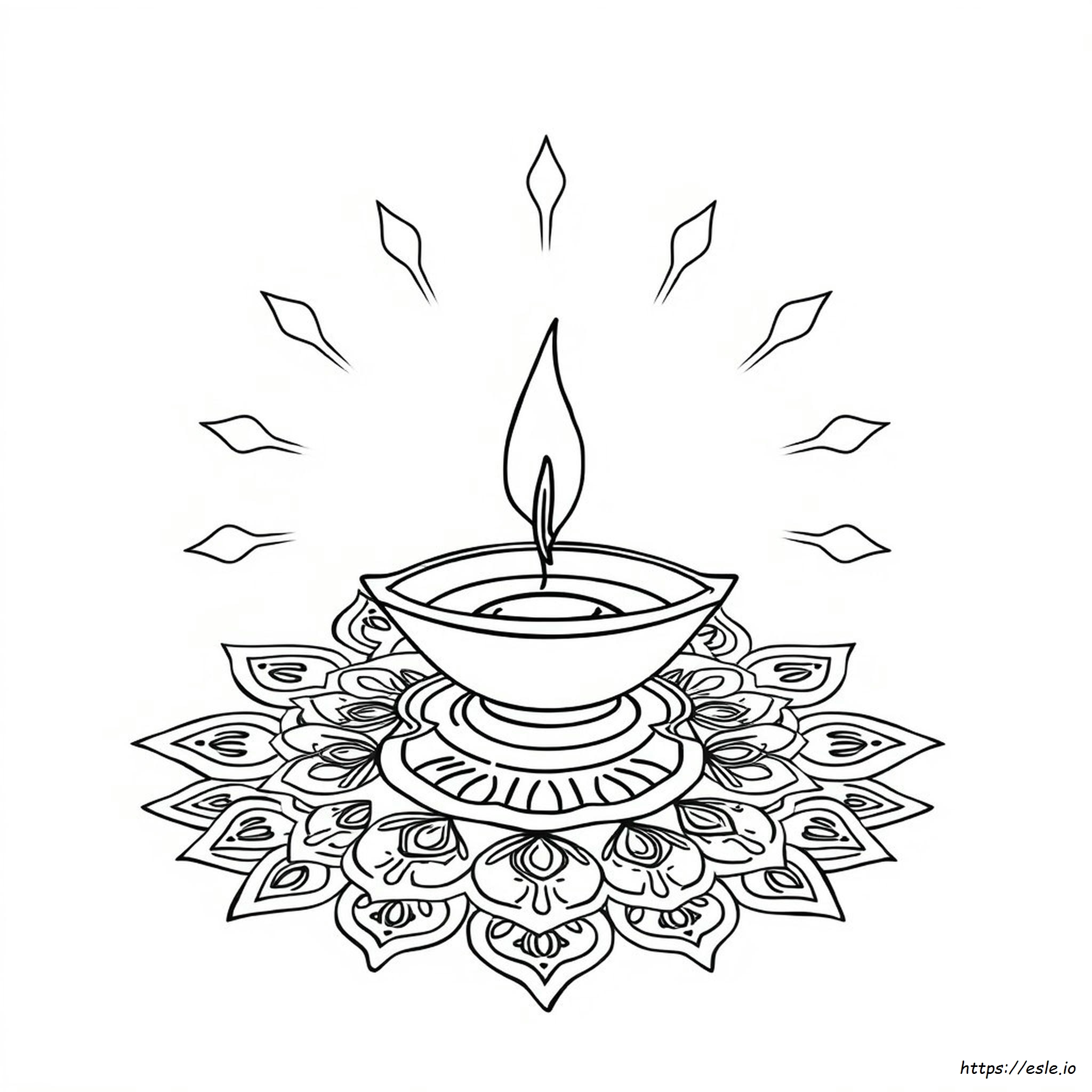 Outline Diya Coloring Pages - Free Printable Sheets for Kids and Adults