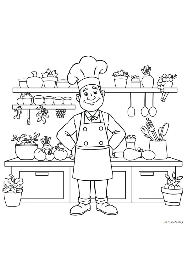 Dibujo De Un Chef Para Colorear