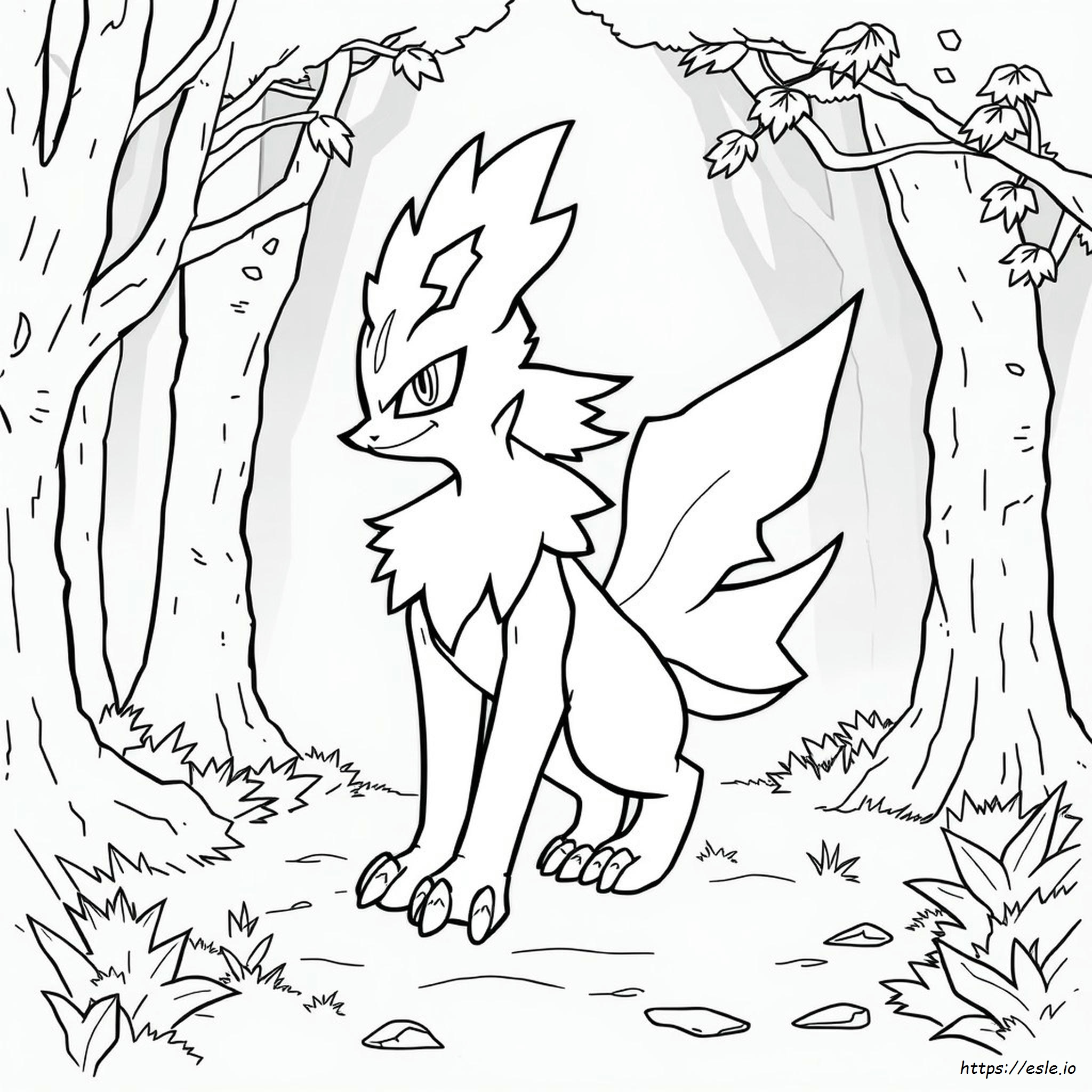 Gambar Mewarnai Zoroark - Dapat Dicetak Gratis