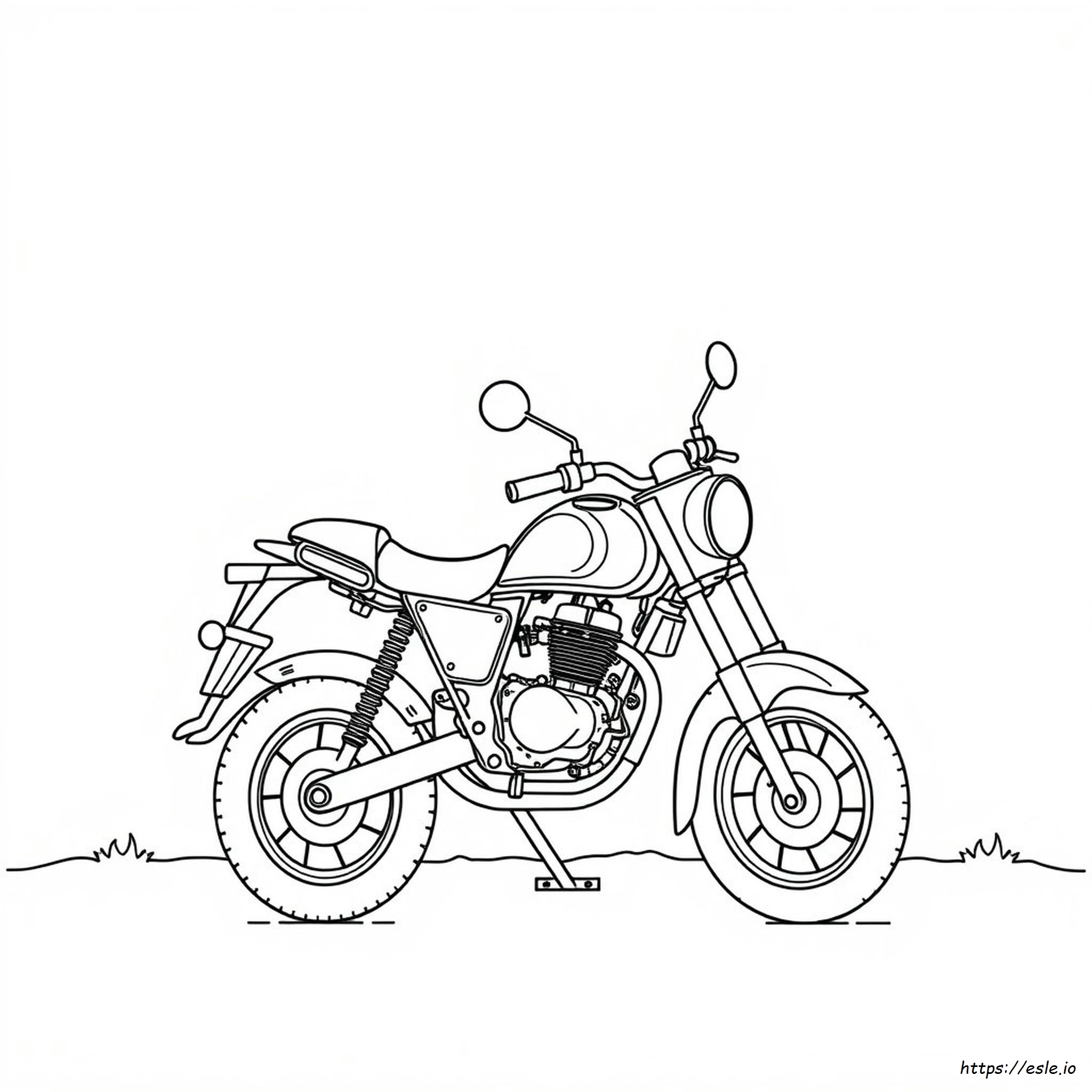 Motocicletta Da Colorare Semplice - Disegno Gratis Da Stampare