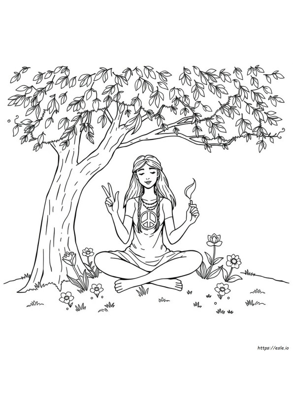 Gambar Mewarnai Hippy Untuk Dewasa