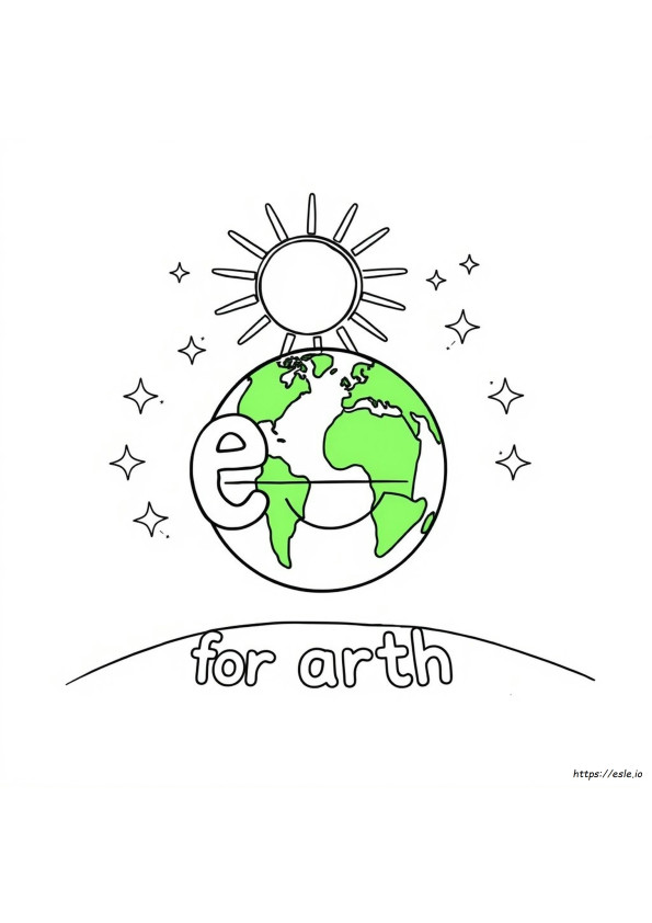 E Is For Earth Coloring Page