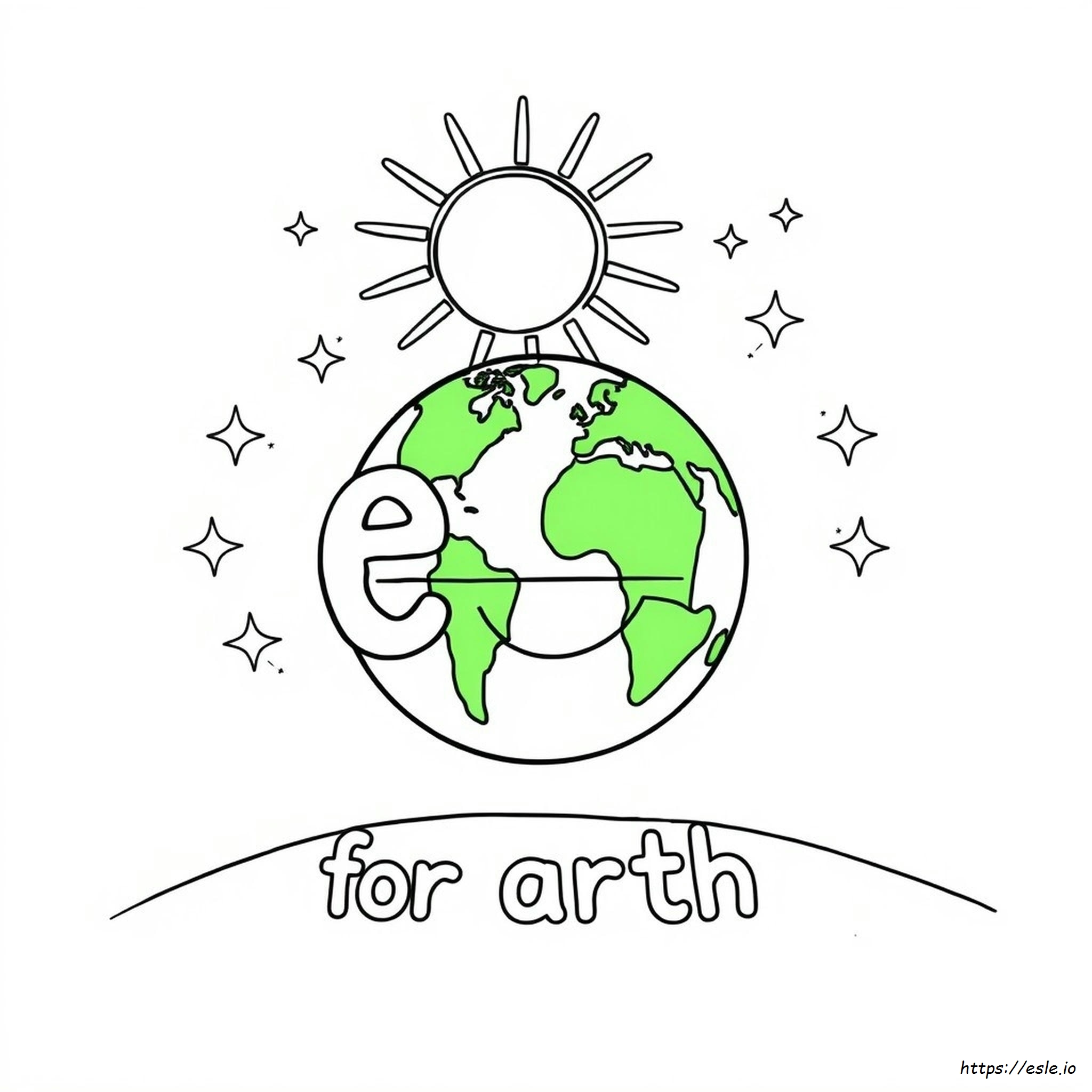 E Is For Earth Coloring Page