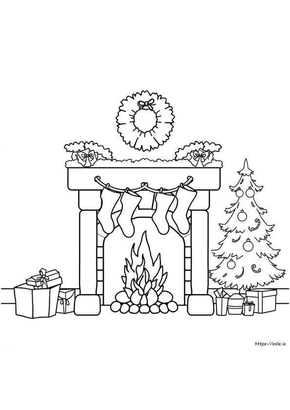 無料で印刷できるクリスマスの炉の塗り絵