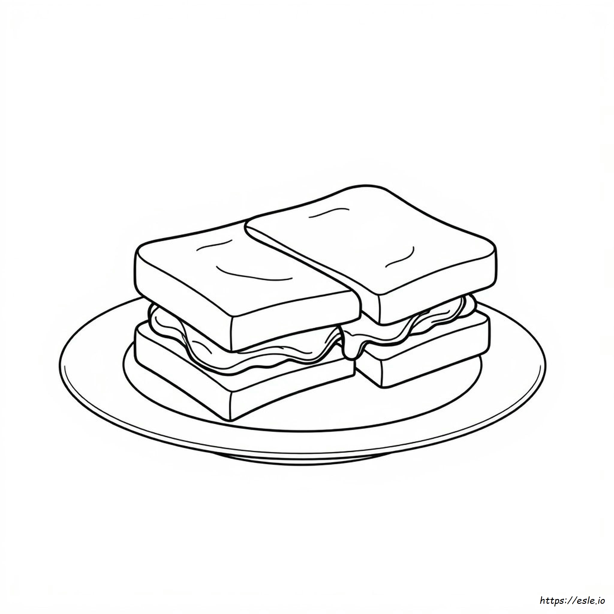 Peanut Butter And Jelly Sandwich Coloring Page