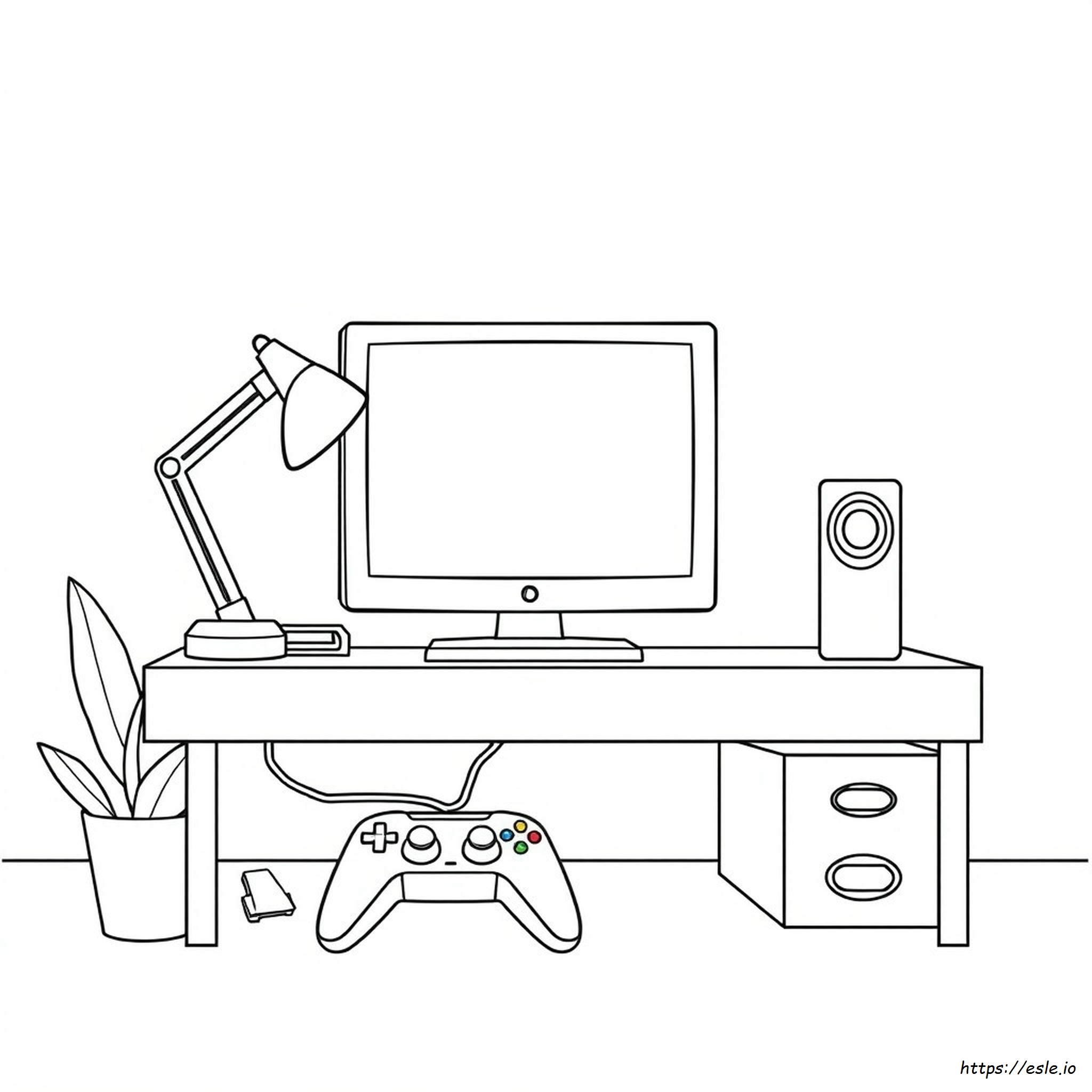Gaming PC Coloring Pages for Kids