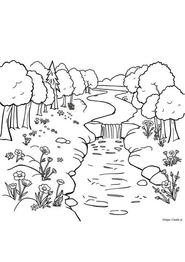 Simpele Rivier Kleurplaat