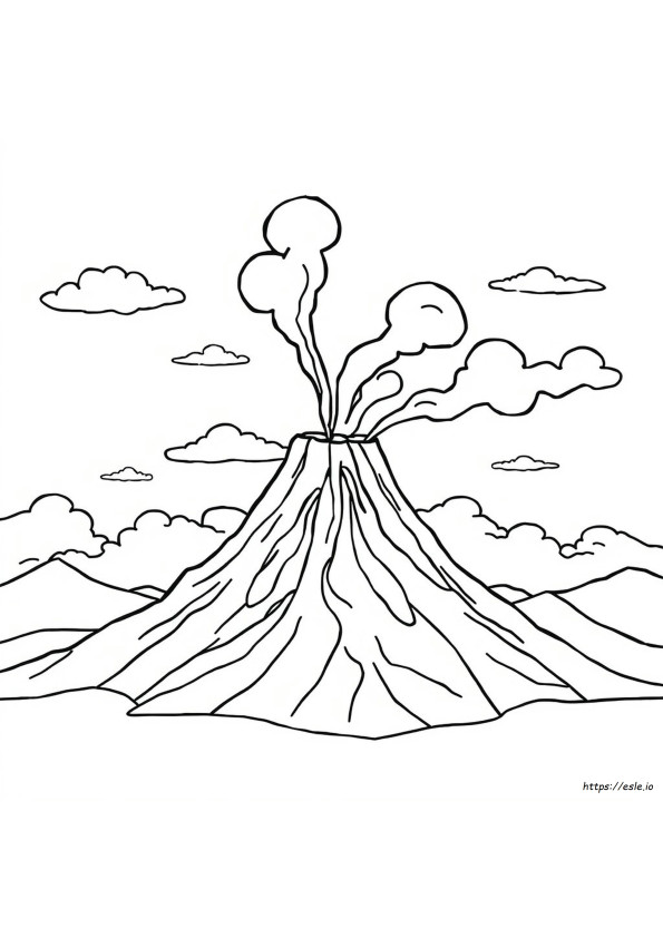 Gambar Mewarnai Gunung Berapi