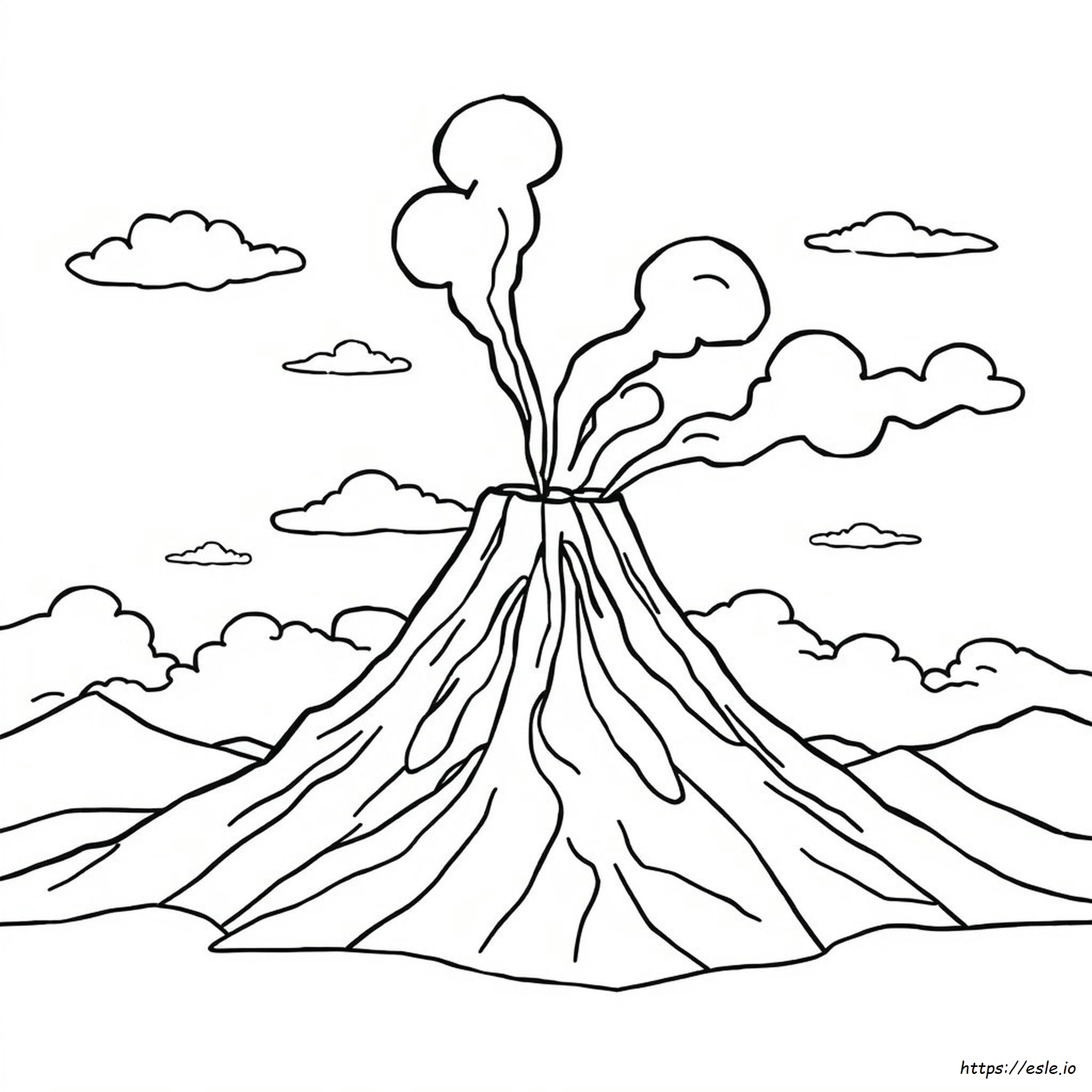 Volcano Coloring Page - Free Printable PDF