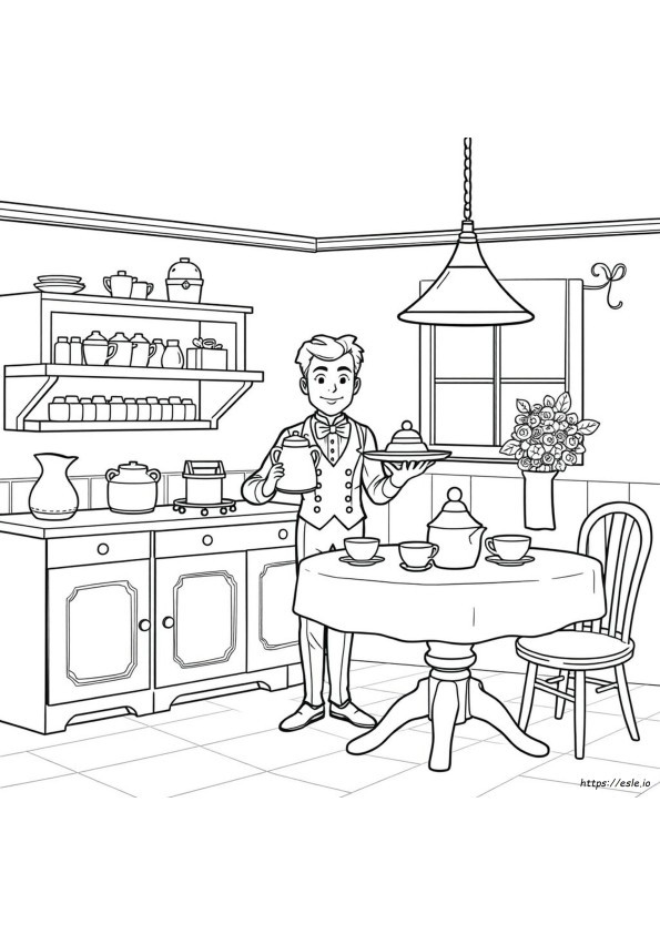 Butler Coloring Pages