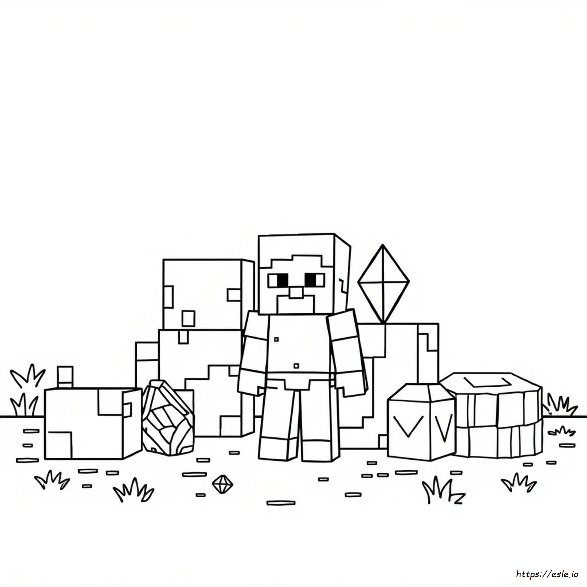 Minecraft Blokk Színező Lapok