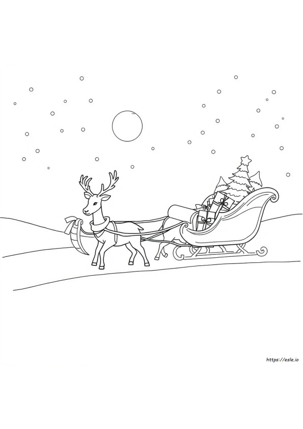 Gambar Mewarnai Kereta Salju Natal