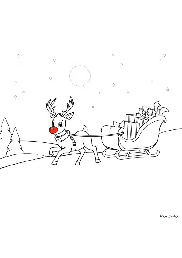 Página De Colorear De Rudolph