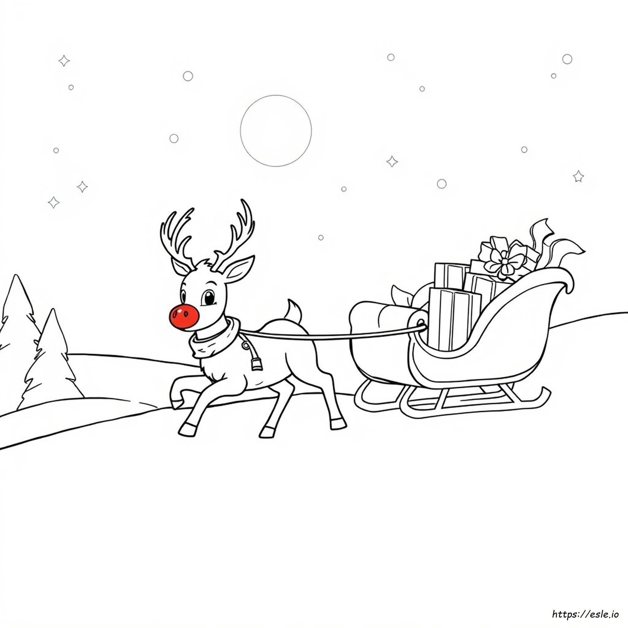 Coloring Page Of Rudolph - Free Printable