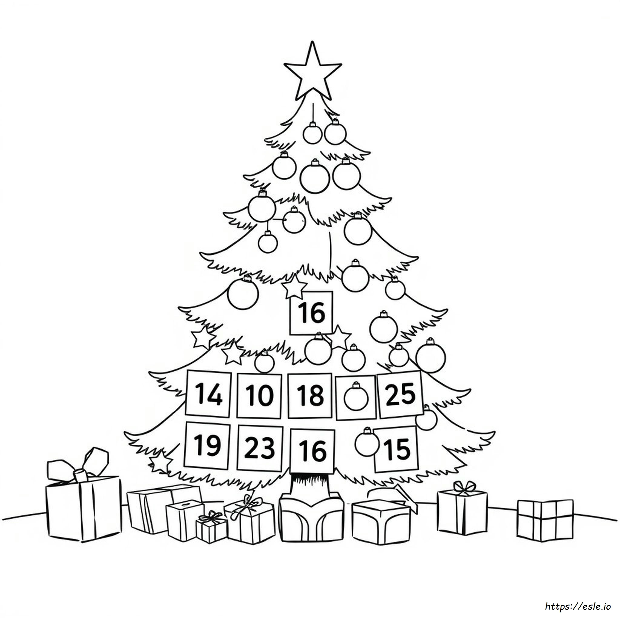 Christmas Countdown Calendar Coloring Page