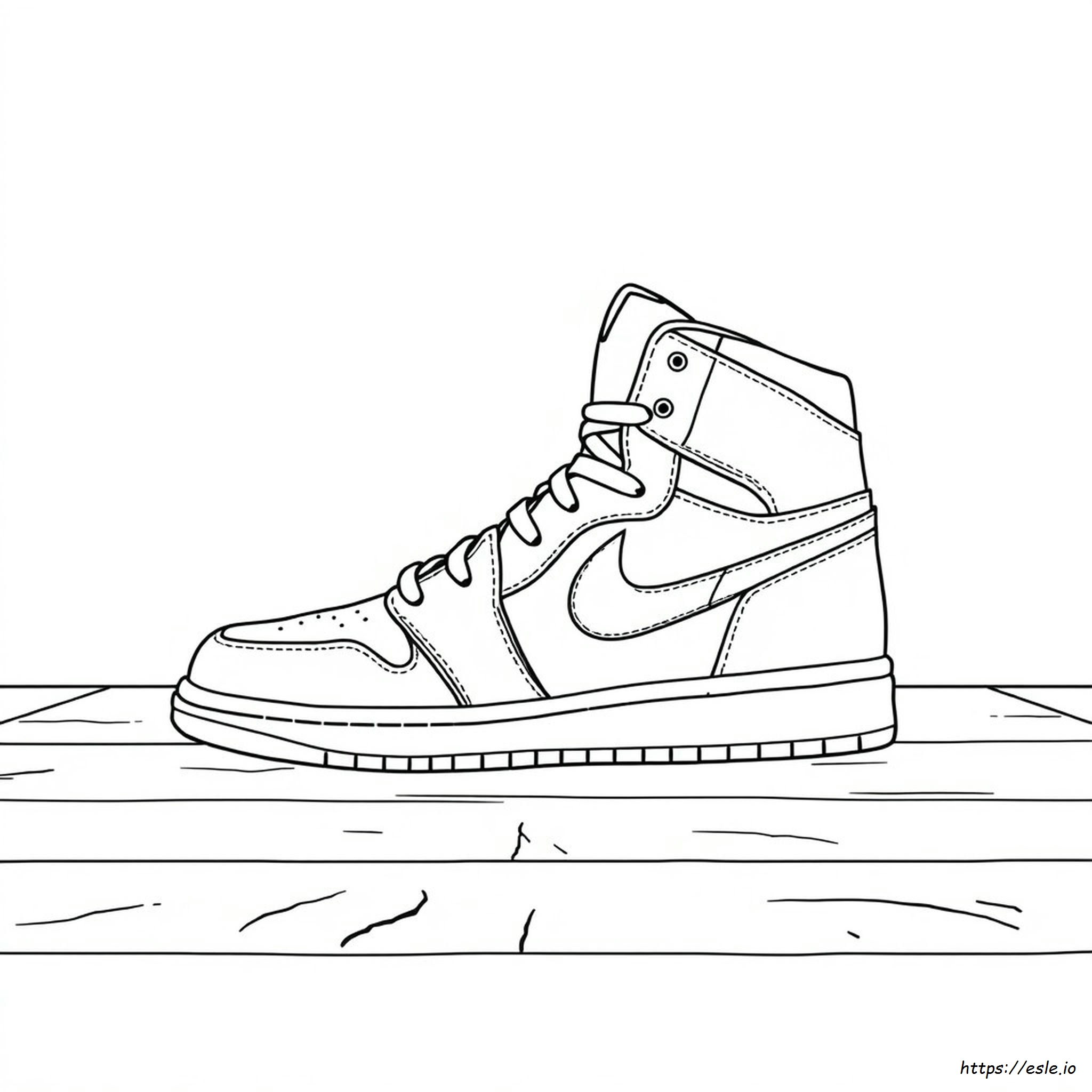 Gambar Mewarnai Sepatu Jordan 1 Tinggi - PDF Gratis