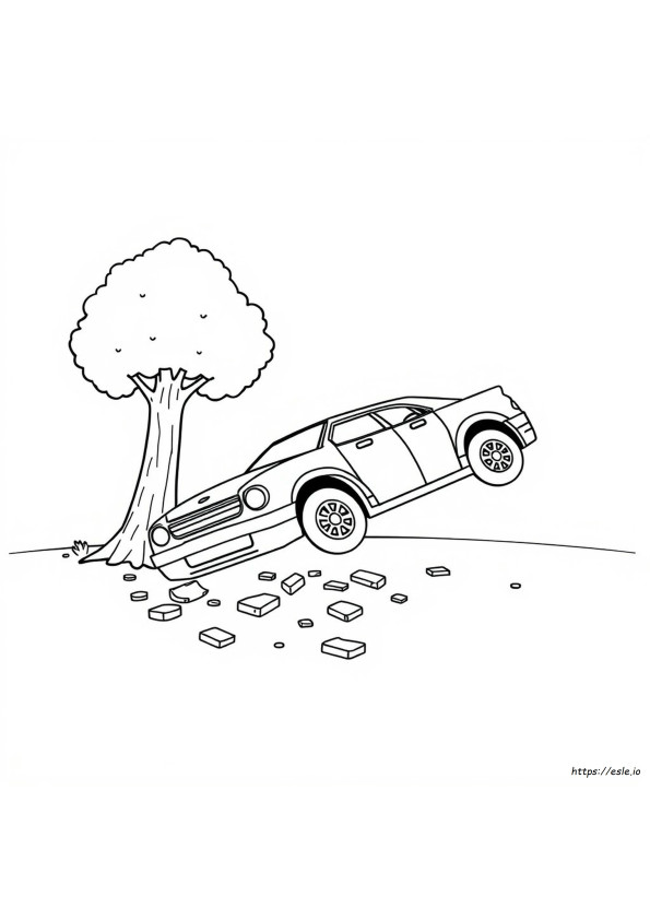 Pagina Da Colorare Incidente D'auto