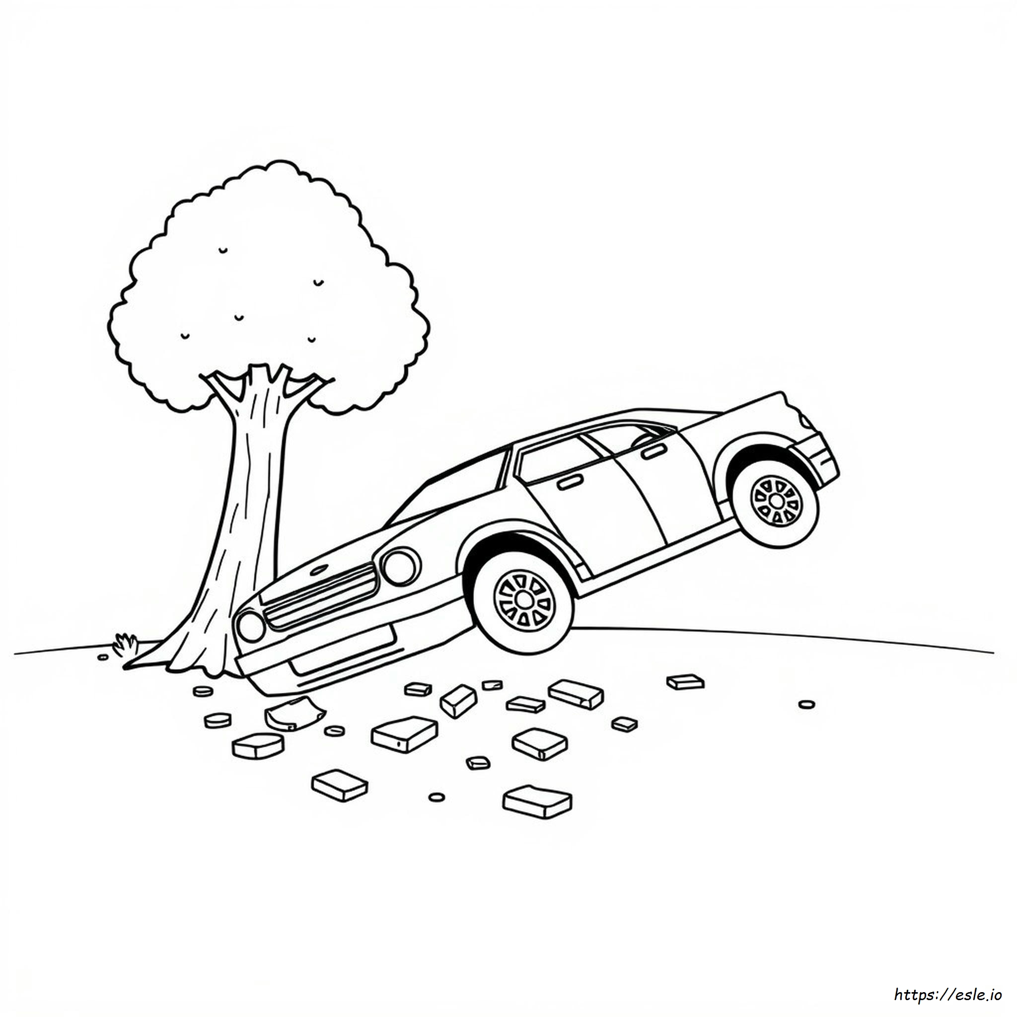 Car Crash Colouring Pages