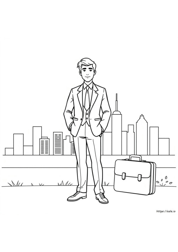 スーツを着た男の人の塗り絵