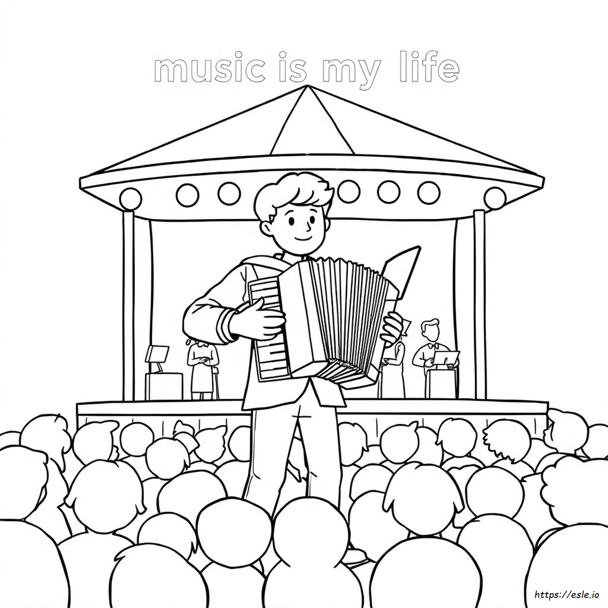 Music Is My Life Coloring Page - Free Printable
