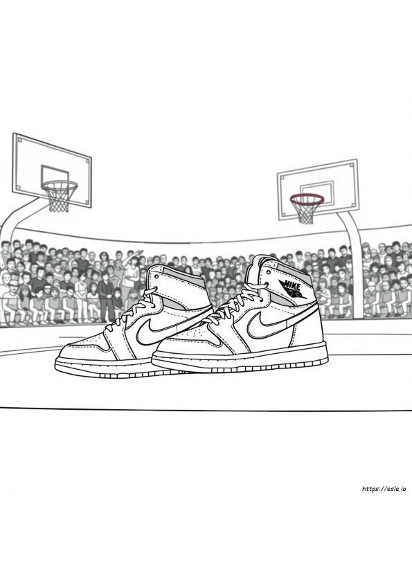 Nike Air Jordan 1 Coloring Page