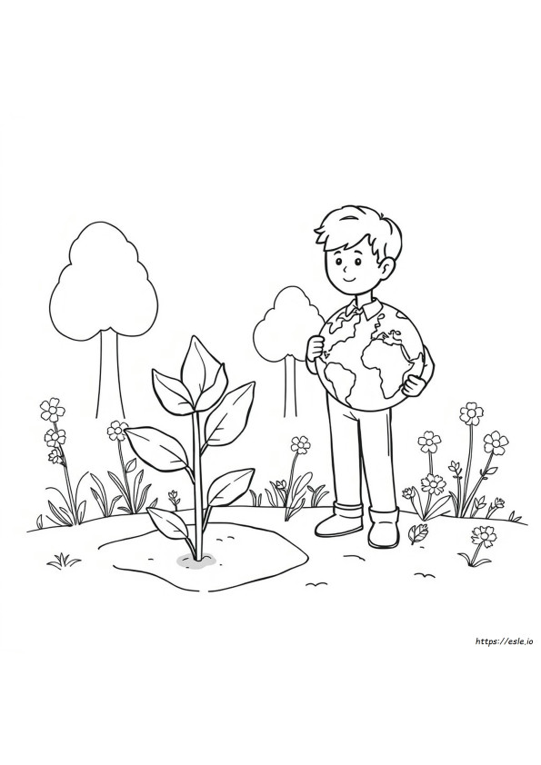 Coloring Earth Day Clipart Black And White