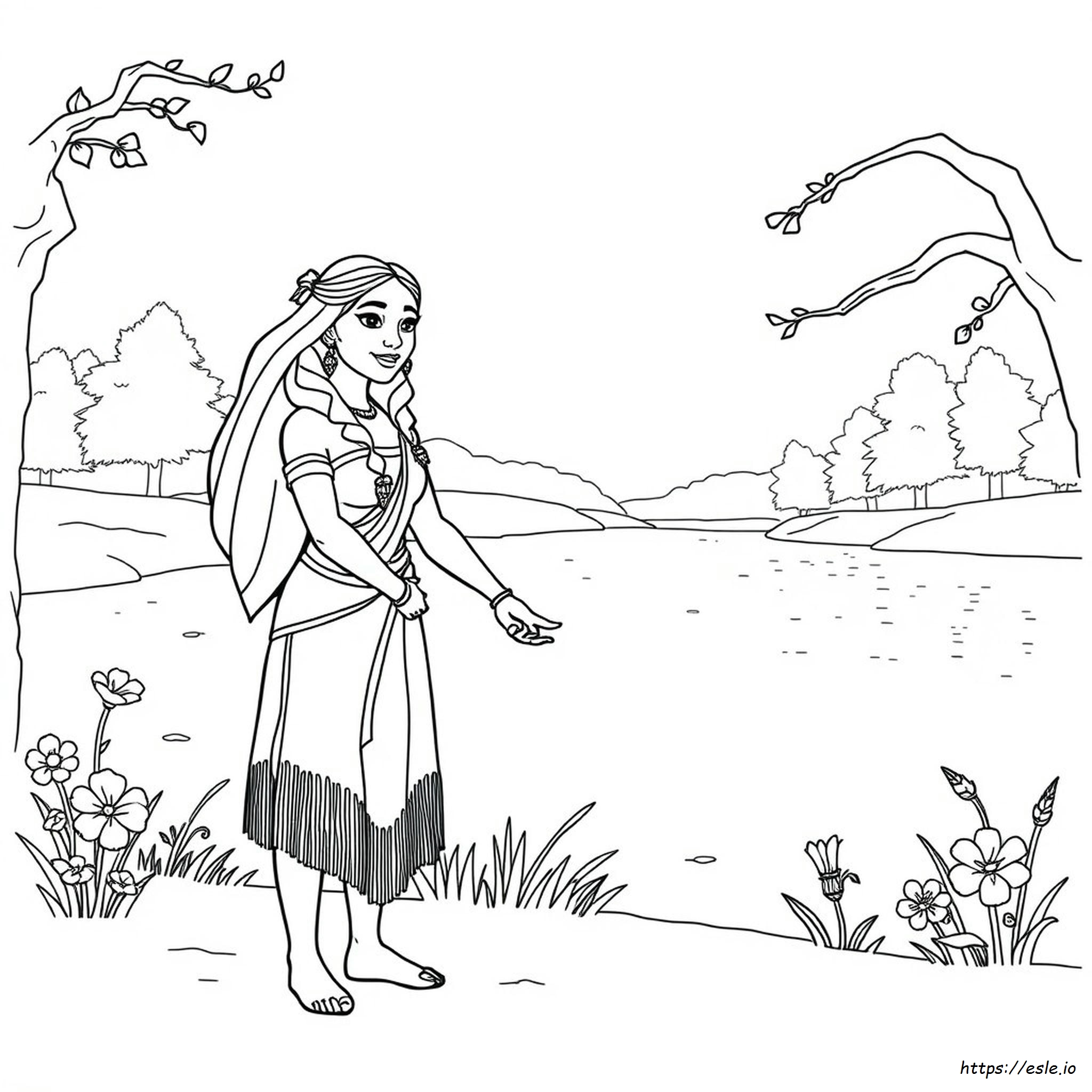 Ausmalbild Zu Pocahontas Zum Ausdrucken