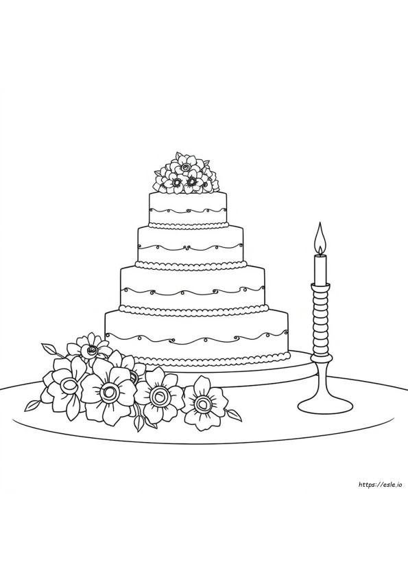 Printable Wedding Cake Coloring Pages