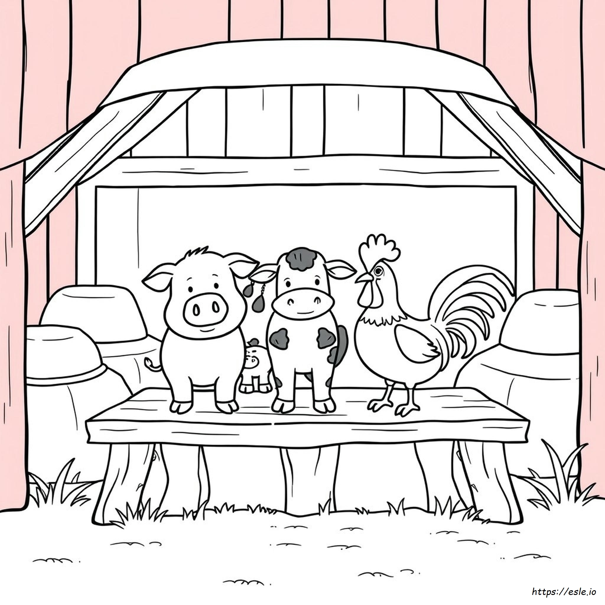 Back At The Barnyard Coloring Page - Farm Animals
