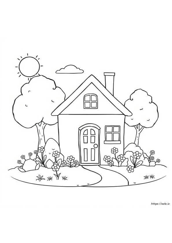 House Picture For Colouring